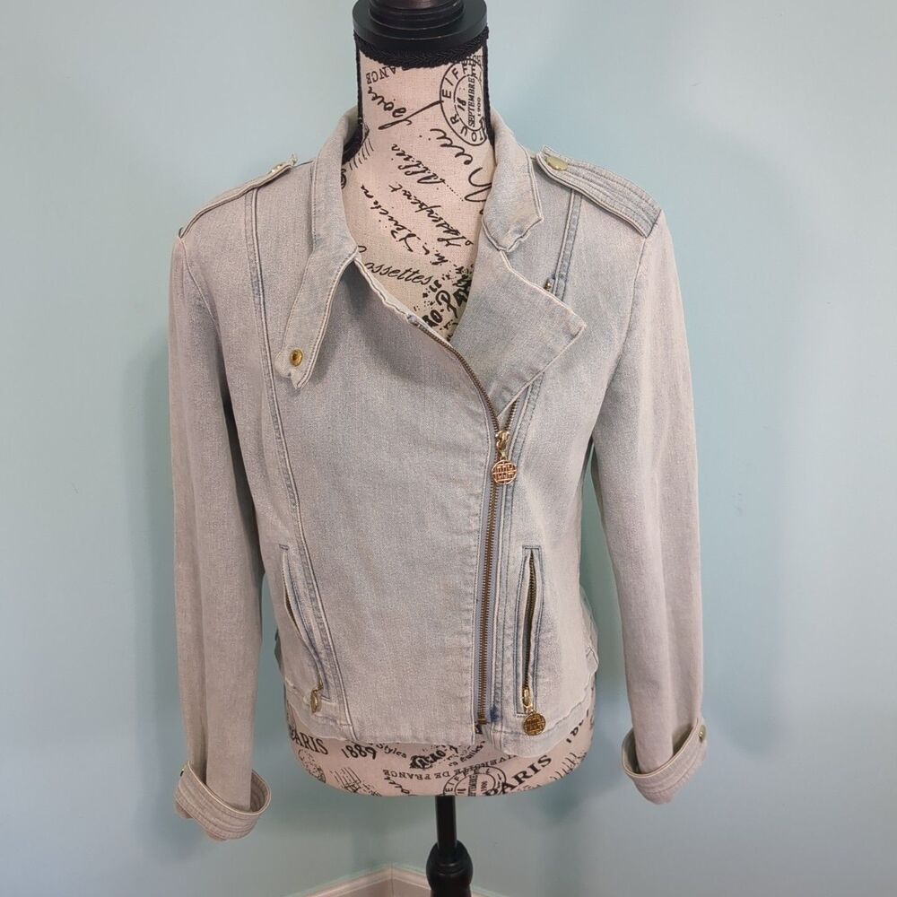 emily mccarthy moto jacket denim xxs